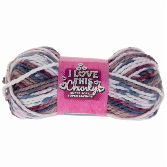 I Love This Yarn Chunky, Bulky Weight Acrylic, 109 Yards, Plum Garden