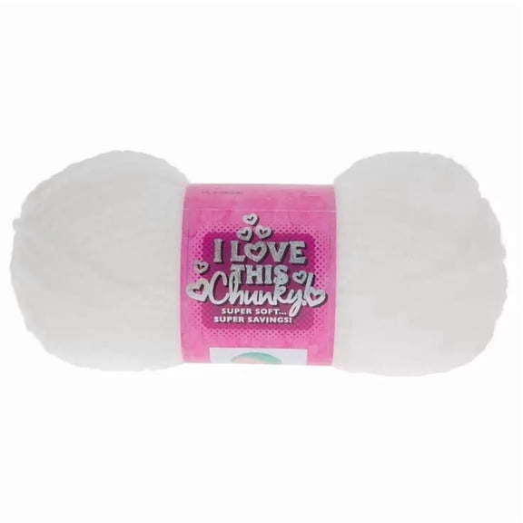 I Love This Yarn Chunky, Bulky Weight Acrylic, 109 Yards, White Mist