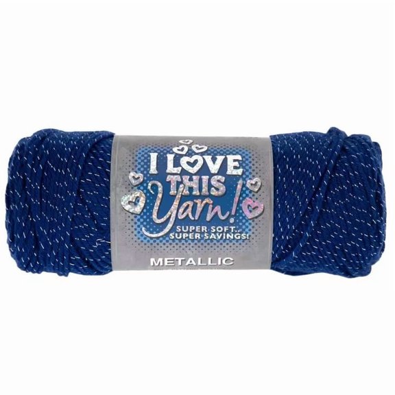 I Love This Yarn Metallic, Medium Weight Acrylic with Metallic Polyester Thread, 252 Yards, Metallic Royalty