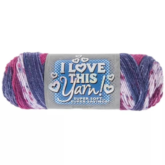 I Love This Yarn Print, Medium Weight 100% Acrylic Yarn, 252 Yards, Winter Flower
