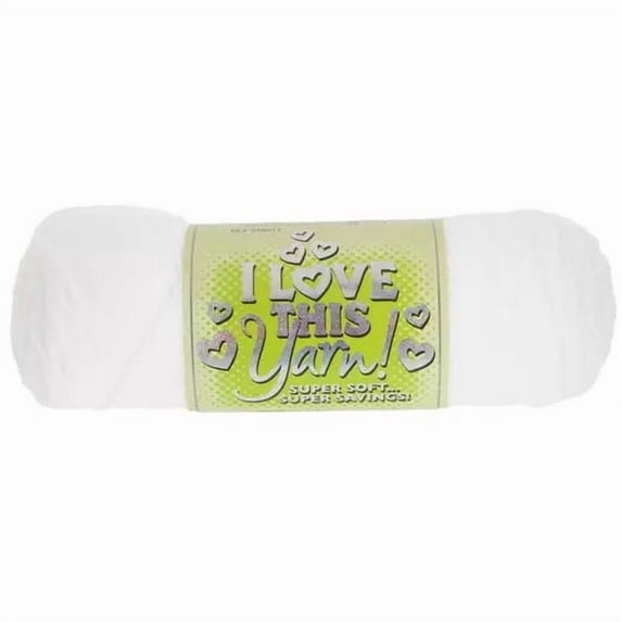 I Love This Yarn Sport Weight, Light Weight Acrylic Yarn, 230 Yards, White