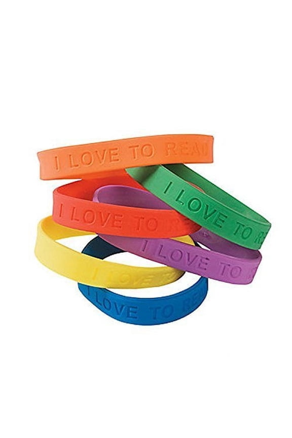 I Love To Read Rubber Bracelets - Jewelry - 24 Pieces