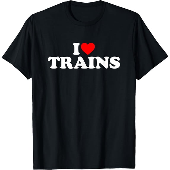 I Love Trains Retro Vintage Graphic TShirt for Train Enthusiasts Unisex Tee