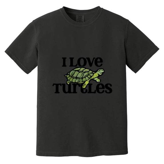 I Love Turtles Funny Sea Turtle Reptile Ocean Animal Comfort Color T-Shirt, Unisex, up to size 4XL