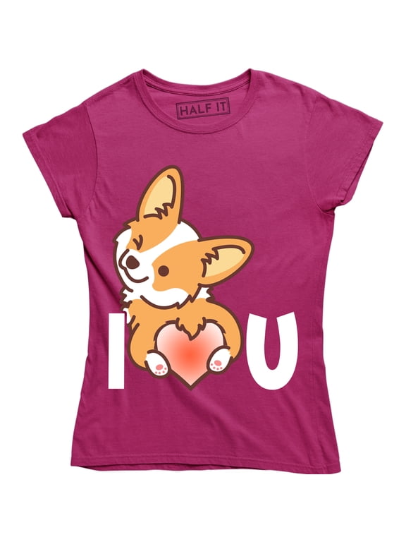 I Love U - Adorable Cute Corgi Puppy For Dog Lover Women's T-Shirt