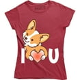 thumbnail image 1 of I Love U - Adorable Cute Corgi Puppy For Dog Lover Women's T-Shirt, 1 of 4