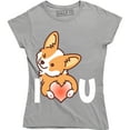 thumbnail image 1 of I Love U - Adorable Cute Corgi Puppy For Dog Lover Women's T-Shirt, 1 of 4
