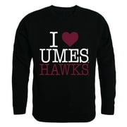 I Love UMES University of Maryland Eastern Shore Hawks Crewneck Pullover Sweatshirt Sweater Black Small