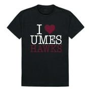 I Love UMES University of Maryland Eastern Shore Hawks T-Shirt Black Small