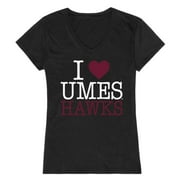 I Love UMES University of Maryland Eastern Shore Hawks Womens T-Shirt Black Small
