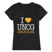 I Love UNCG University of North Carolina at Greensboro Spartans Womens T-Shirt Black Small