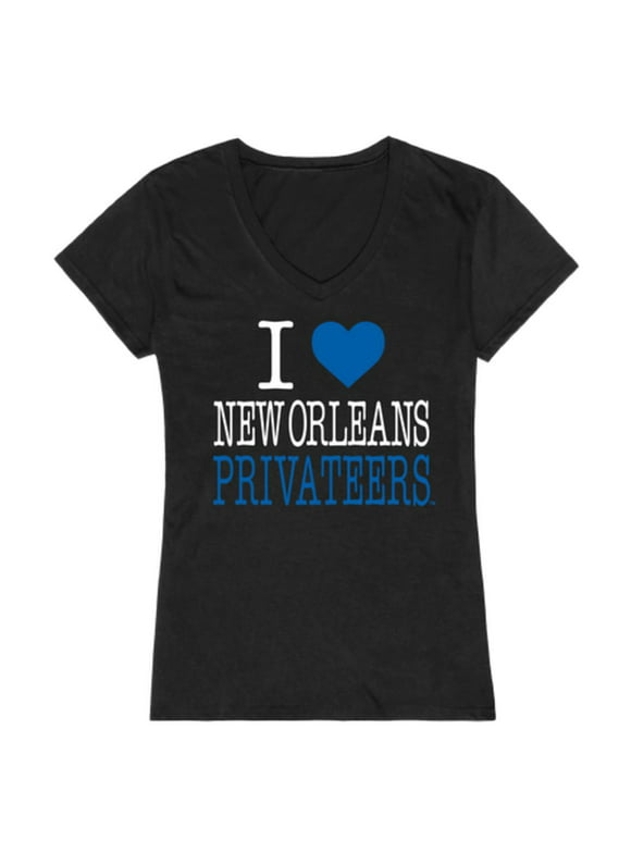 I Love UNO University of New Orleans Privateers Womens T-Shirt Black Small