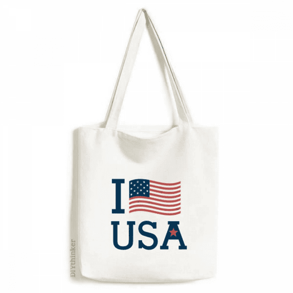 I Love USA America Flag Culture Tote Canvas Bag Shopping Satchel Casual Handbag