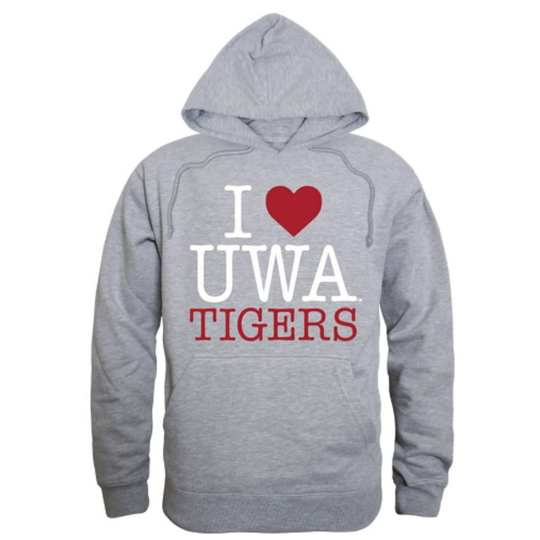 I Love UWA University of West Alabama Tigers Hoodie Sweatshirt Heather Grey XX Large Walmart