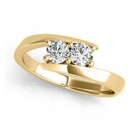 I Love Us™ Two-Stone Ring 1/2 ct tw Diamonds 14K Yellow Gold "My Best friend is My true love™"
