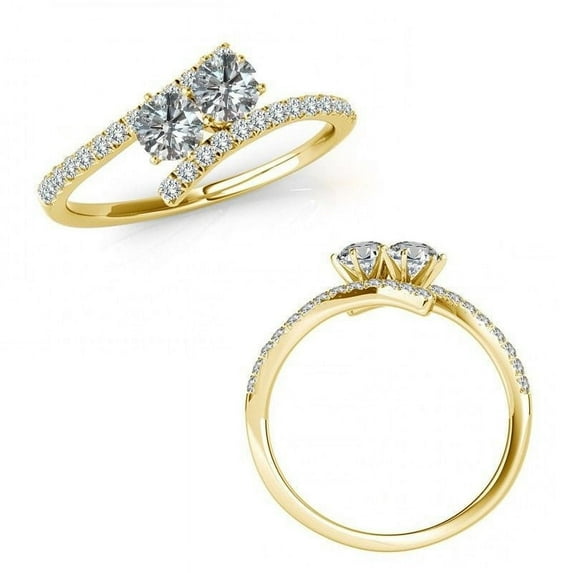 I Love UsÖ Two-Stone Ring 1ct ct tw Diamonds 14K White Gold "My Best friend is My true loveÖ"