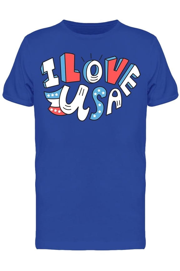 I Love Usa. Banner T-Shirt Men -Image by Shutterstock, Male x-Large