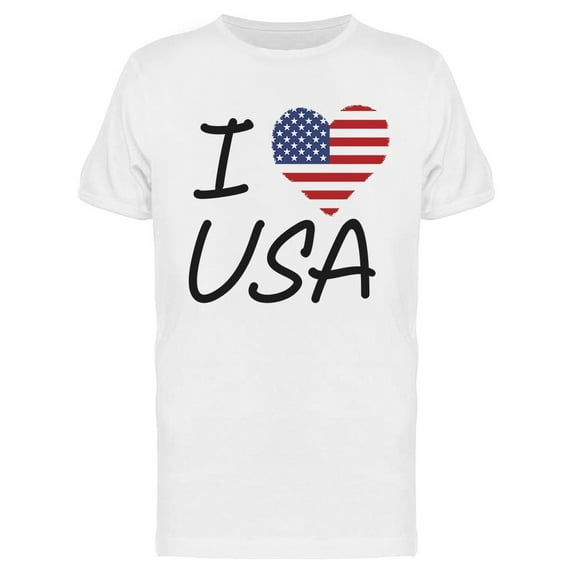 I Love Usa Hand Lettering T-Shirt Men -Image by Shutterstock, Male 3X-Large