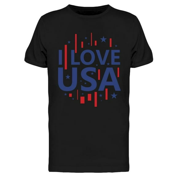 I Love Usa Slogan Quote T-Shirt Men -Image by Shutterstock, Male Medium