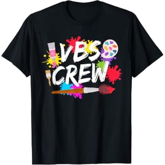 I Love VBS 2025 Crew Vacation Bible School Paint Splatter T-Shirt