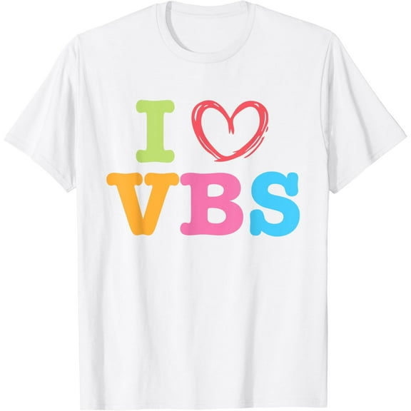 I Love VBS I Heart Vacation Bible School Crew Bible Study T-Shirt100% cotton