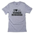 thumbnail image 1 of I Love Veggie Burgers Simple Classy Men's Grey T-Shirt, 1 of 2