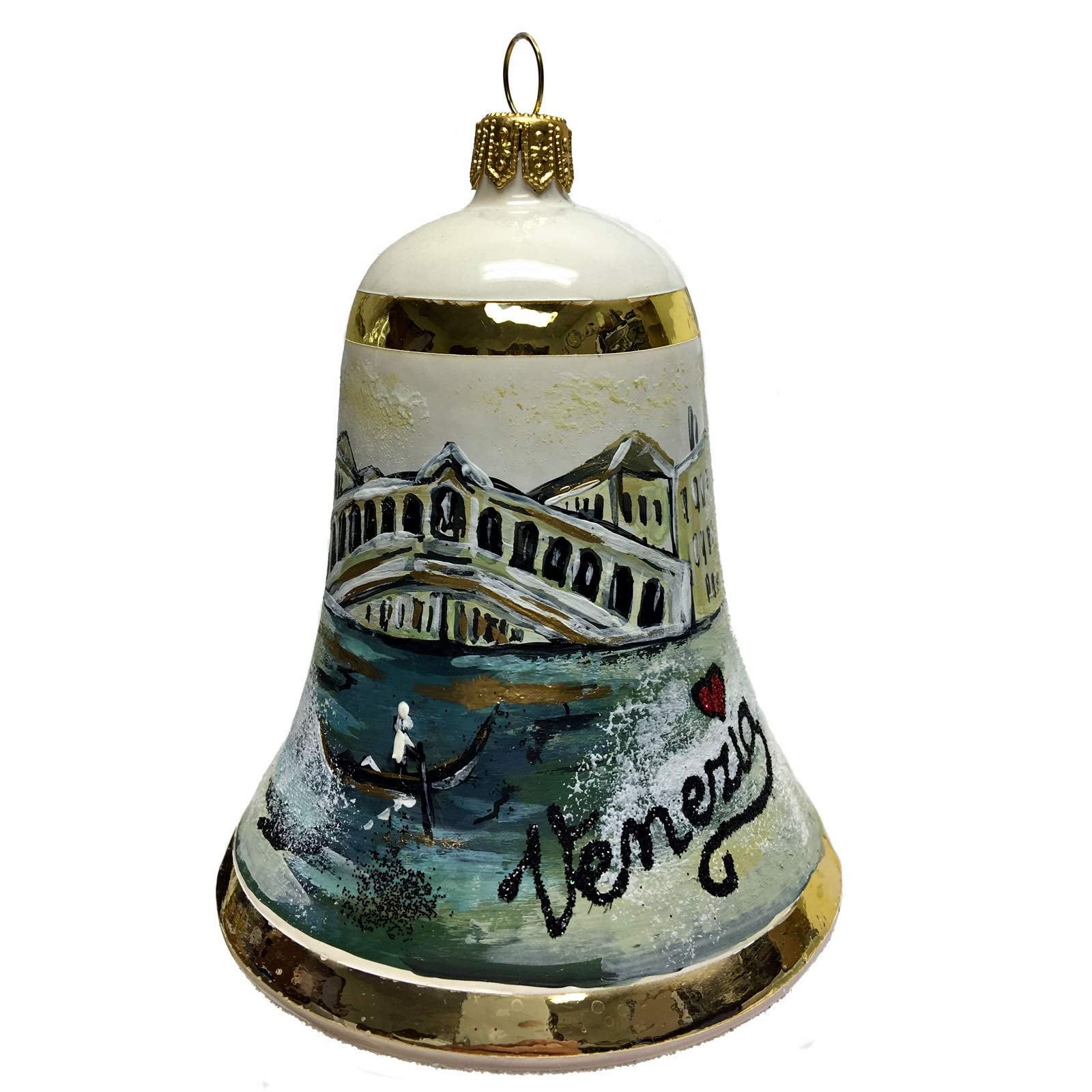 Venice Rialto Bridge Glass Christmas Ornament – Hand-Blown & Painted In Poland, Travel-Themed Decor