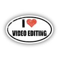 thumbnail image 1 of I Love Video Editing I Heart Euro Oval Sticker Vinyl 3M Decal 3 In x 5 In, 1 of 3