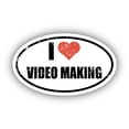 thumbnail image 1 of I Love Video Making I Heart Euro Oval Sticker Vinyl 3M Decal 3 In x 5 In, 1 of 3