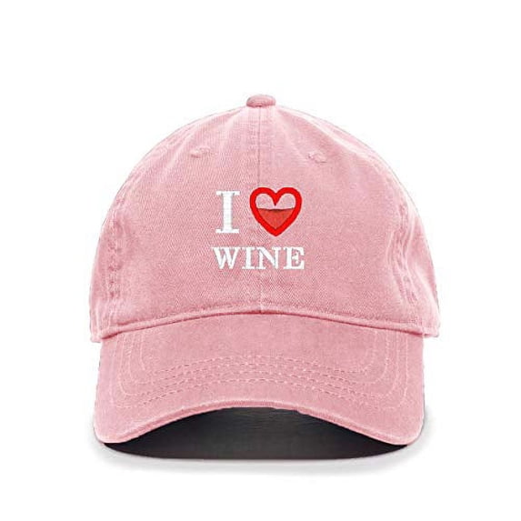 I Love Vine Baseball Cap Embroidered Cotton Adjustable Dad Hat Light Pink