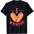 thumbnail image 1 of I Love Weiners | Hot Dog Lovers | Vienna Sausage T-ShirtMen and women, White Black T-shirt, size: Extra large S-1021XL, 1 of 4