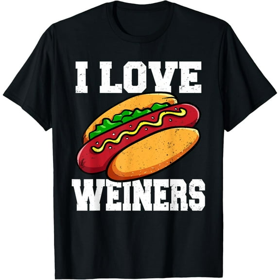I Love Weiners Hotdog Camping Funny Graphic T-Shirt