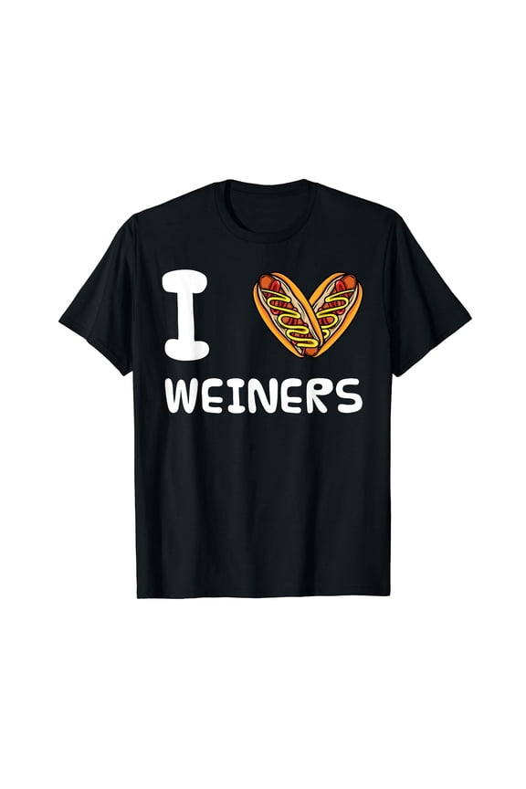 I Love Weiners Hotdogs Frankfurter Wiener Frank Sausage Bun T-Shirt