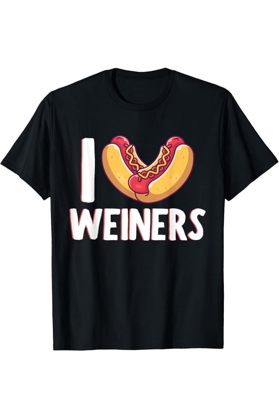 I Love Weiners Sausage Hotdog Bun Ketchup Mustard Mayo Top T-Shirt