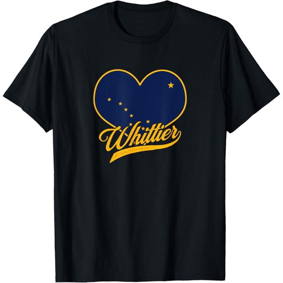 I Love Whittier Alaska Heart State Flag Souvenir Graphic Theme For Special Events T-Shirt, Size S-5XL