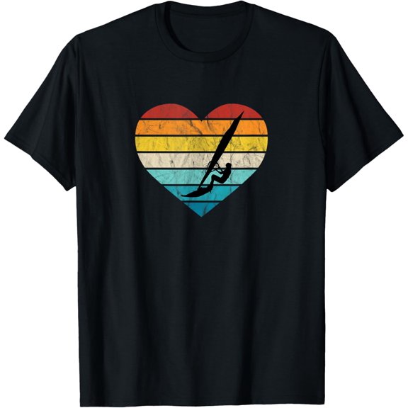 I Love Windsurfing Water Sports Surfing Surfing T-Shirt men and women can wear, black, white, gifts