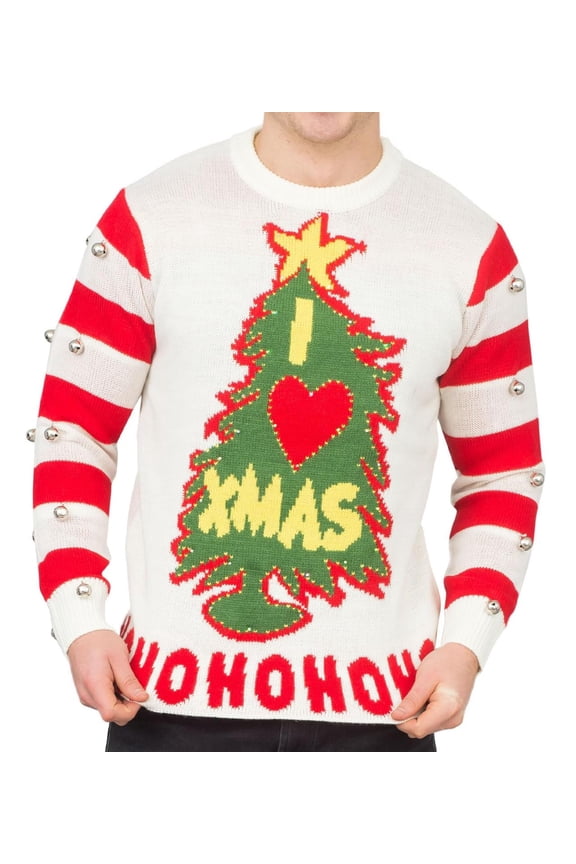 I Love Xmas HOHOHO Light Up (LED) and Bells Ugly Christmas Sweater