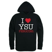 I Love YSU Youngstown State University Penguins Hoodie Sweatshirt Black Small