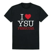 I Love YSU Youngstown State University Penguins T-Shirt Black Small