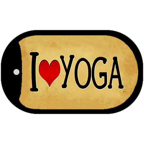 I Love Yoga Novelty Metal Dog Tag Necklace DT-10748 2" x 1" Dog Tag (DT)
