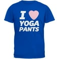 thumbnail image 1 of I Love Yoga Pants Candy Heart Royal Adult T-Shirt - X-Large, 1 of 1