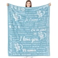 thumbnail image 1 of I Love You 100 Languages Blanket I Love You Gifts for Her Teal Throw Blanket for Girlfriend Birthday Gifts for Wife Love Blanket from Boyfriend Anniversary Valentine's Day Gifts 50×60 inch, 1 of 5