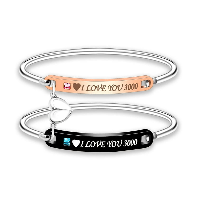 I Love You 3000 Couples Bracelet Set Stainless Steel Mutual