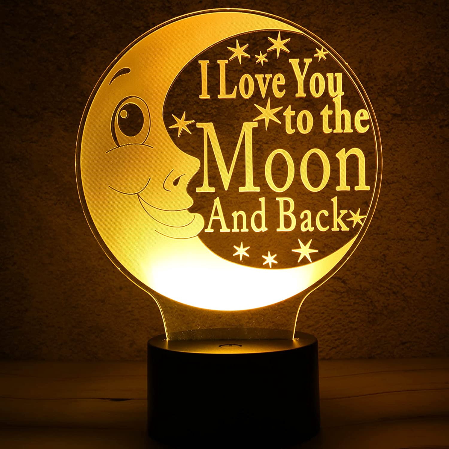 Loveboat 3D Glow LED Optical Illusion Lamp – Millennium Falcon Shape, 7 Color Changing, Rechargeable Art Light