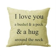 I Love You A Bushel And A Peck Sofa Bed Home Decor Pillow Case Cushion Cover Linen Decorative Pillows Tan Sham Covers Throw Pillows with Insert Texture Pillows Plain Couch Pillows Cushions for Living
