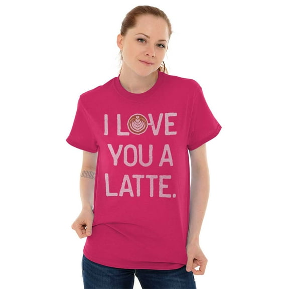 I Love You A Latte Coffee Valentine Women's Plus Size Graphic Tee Brisco Brands 2X