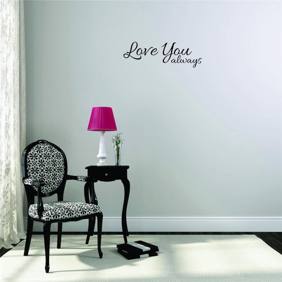 I Love You Always Vinyl Wall Decal for Home - Forever Bride Spouse Ring Affection Cute Wall Décor Bedroom Living Room Entry - Removable High Tact - Size: 12 In x 30 In