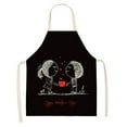 thumbnail image 1 of I Love You Apron Linen Apron for Men Women Romantic Valentine's Day Waterproof Resistant Chef Cooking Kitchen BBQ Adjustable Aprons for Women Men Black Gray Red 18x14 Inch, 1 of 1
