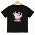 thumbnail image 1 of I Love You Axolotl Girls Graphic Tee, Cute Pink Sea Monster 100% Cotton Kids Short Sleeve T-Shirt, 1 of 5