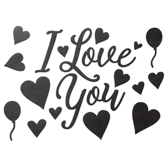 I Love You Balloon Sticker Bobo PVC Letter Stickers Balloon Decals Paster for DIY Birthday Valentines Day Wedding Party Decoration Supplies Black Birthday Paster for Clear Transparent Balloon